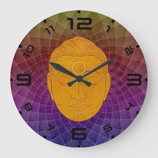 Goldener Buddha Zen Mandala Wanduhr (Vorderseite)