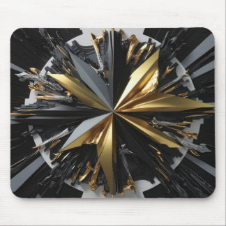 "Goldener Burst: Futuristischer Star Mousepad