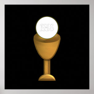 Goldener Chalice und Gastgeber - Heilige Kommune Poster