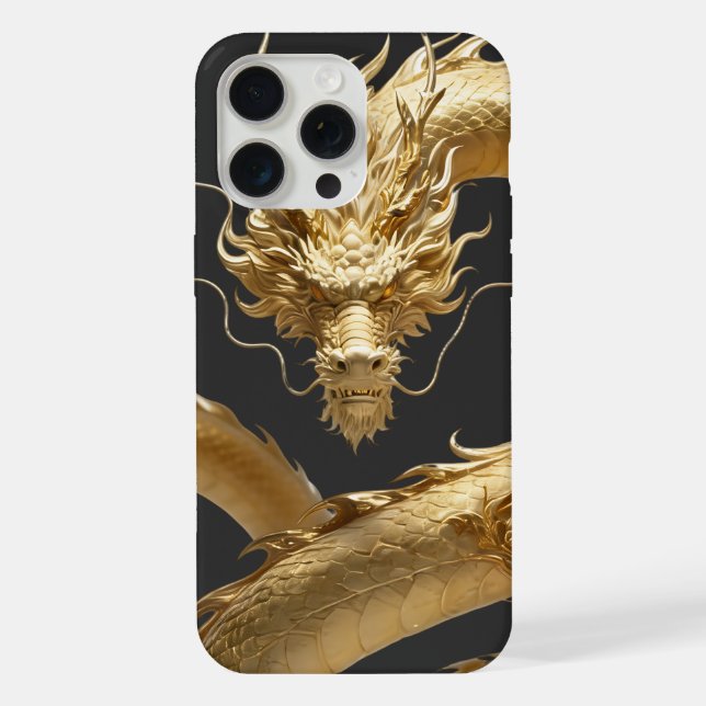 Goldener chinesischer Drache Kunst | Mythisches Fa iPhone Hülle (Rückseite)
