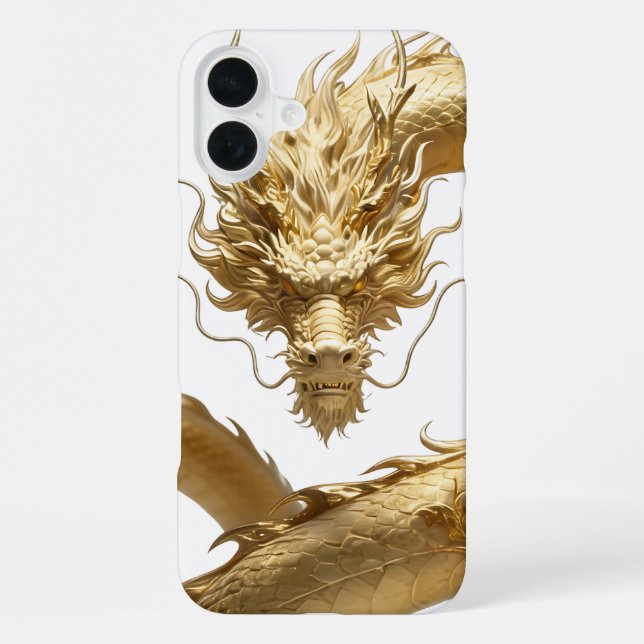 Goldener chinesischer Drache Kunst | Mythisches Fa iPhone Hülle (Rückseite)