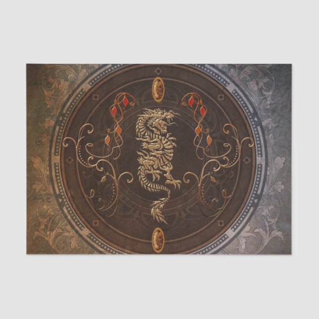 Goldener chinesischer Drache Seidenpapier (Vorderseite)