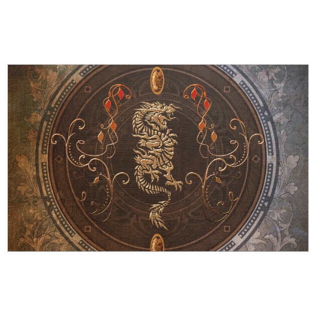 Goldener chinesischer Drache Stoff (Yard (91,4 cm))