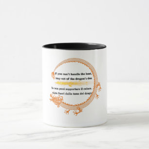 Goldener chinesischer Drache zweisprachig Tasse