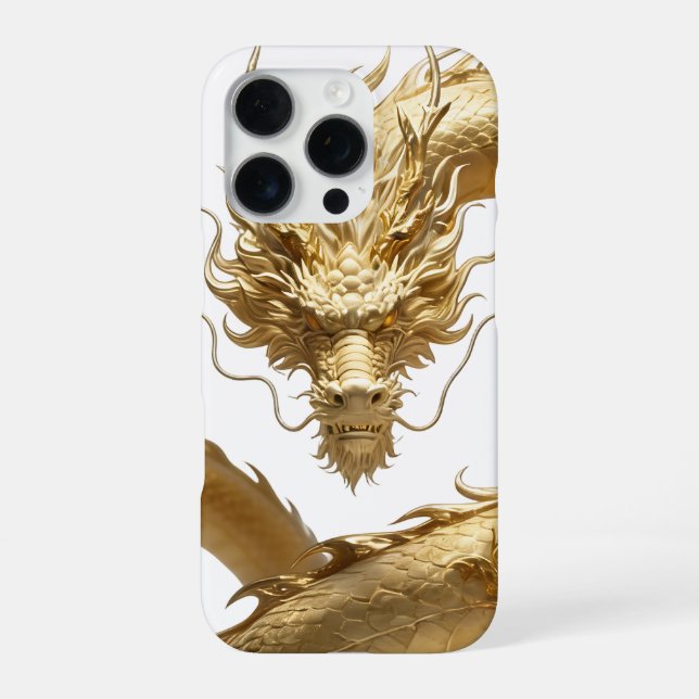 Goldener chinesischer Drachen Kunst | Mythisches F iPhone Hülle (Rückseite)