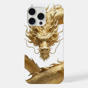Goldener chinesischer Drachen Kunst Mythisches F iPhone 15 Pro Max Hülle