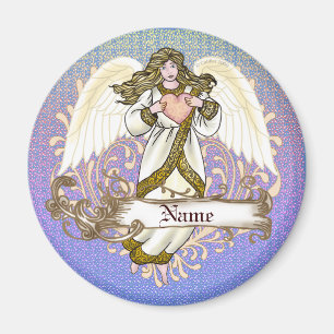 Goldener christlicher Engel-Herz-Magnet Magnet