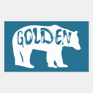 Goldener Colorado-Bär Rechteckiger Aufkleber