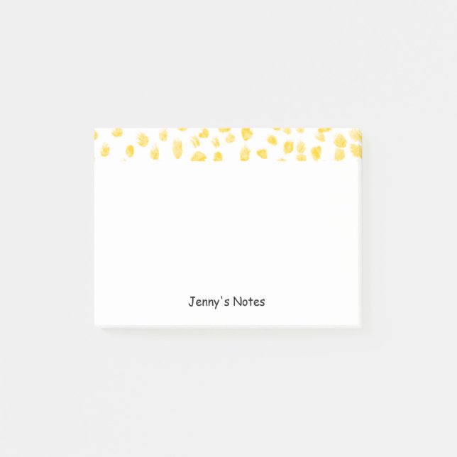 Goldener Confetti-Punkt-Musterchic-individueller Post-it Klebezettel (Vorderseite)