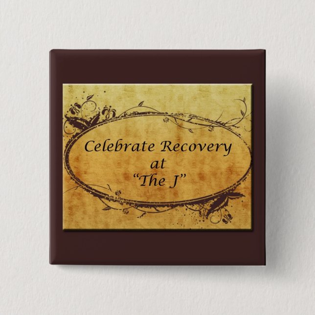 Goldener - CR am J - quadratischer Knopf Button (Vorderseite)