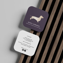 Goldener Dackel Walker Trainer Welpe sitzend Quadratische Visitenkarte