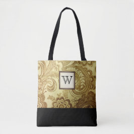 Goldener Damast mit Schwarzer Monogram