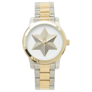 Goldener Davidsstern Armbanduhr