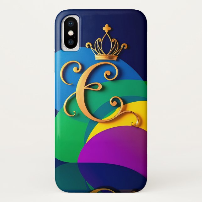 Goldener Dekorationsbrief C mit Krone Case-Mate iPhone Hülle (Rückseite)