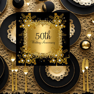 Goldener Diamant-Blütenwirl aus dem 50. Jubiläum Einladung