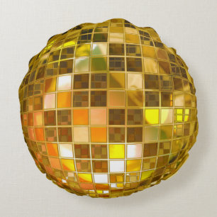 Goldener Disco-Ball-rundes Kissen