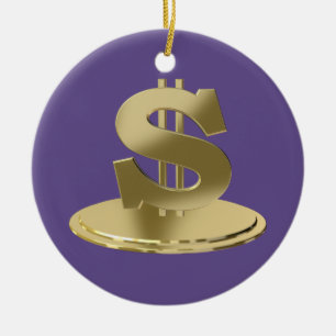 Goldener Dollar Keramikornament