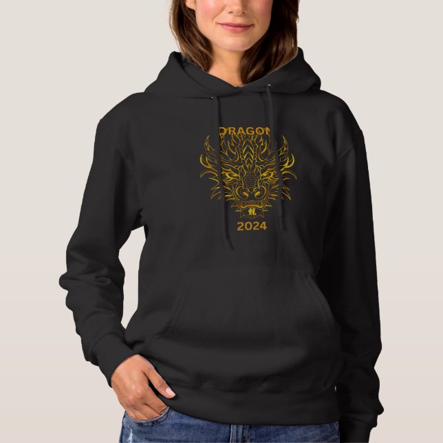 Goldener Drache 2024 Hoodie (Vorderseite)
