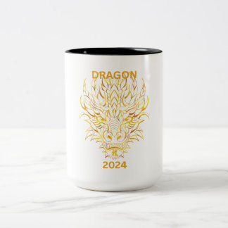 Goldener Drache 2024 Zweifarbige Tasse