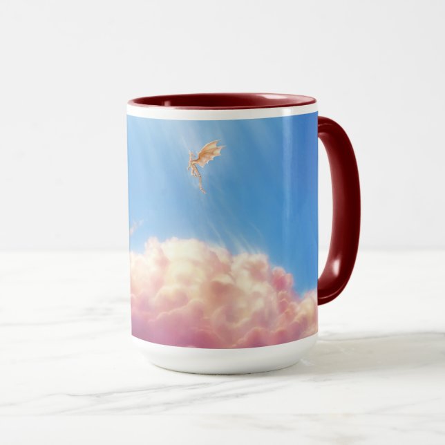 Goldener Drache: Fliegende Himmel Tasse (VorderseiteRechts)