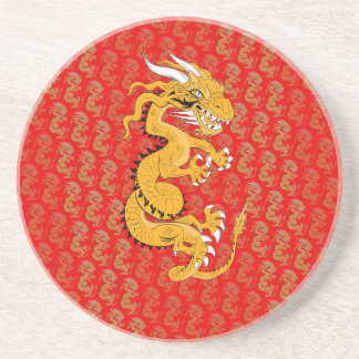 Goldener Drache in Rot Untersetzer