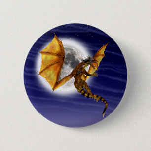 Goldener Drache Mythische Fantasie Kreatur Lila Hi Button