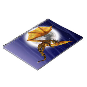 Goldener Drache Mythische Fantasie Kreatur Lila Hi Notizblock