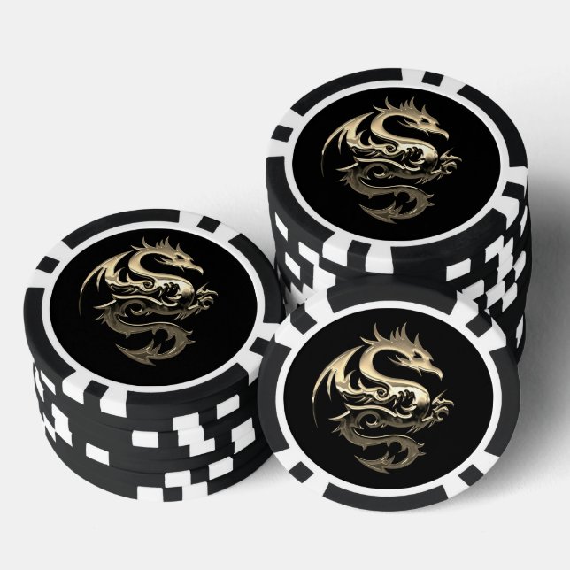 Goldener Drache Poker Chip (Stapel)