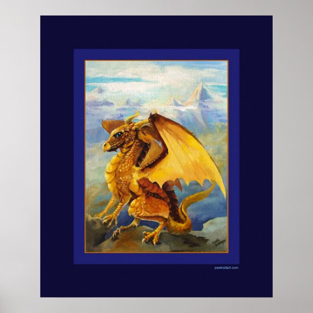 Goldener Drache Poster (Vorne)