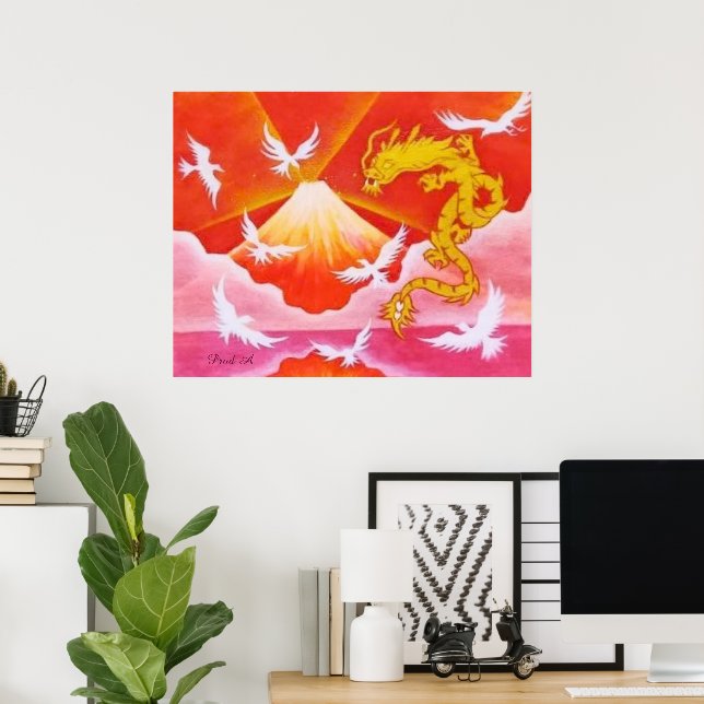Goldener Drache★ Poster (Heimbüro)