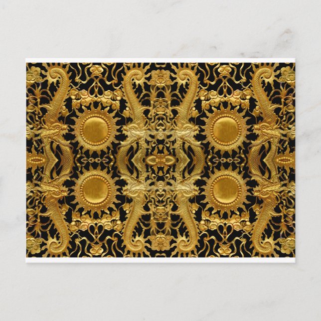 Goldener Drache Postkarte (Vorderseite)