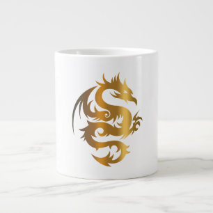Goldener Drache über Royal Blue Jumbo-Tasse