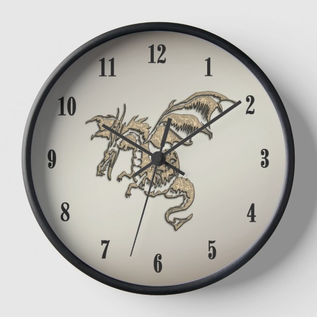 Goldener Drache Uhr (Vorderseite)