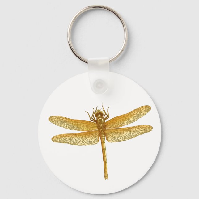 Goldener Dragonfly-Schlüsselanhänger Schlüsselanhänger (Vorderseite)