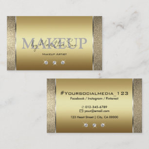 Goldener Edelkraut-Glitzer mit Diamanten Visitenkarte