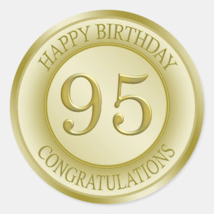 Goldener Effekt Happy 95. Geburtstagsaufkleber Runder Aufkleber