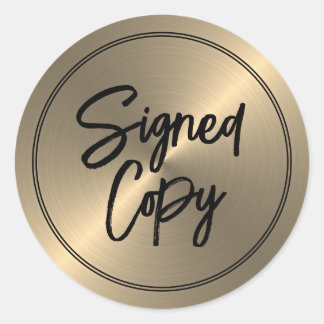 Goldener Effekt, "Signed Copy" Buchsignierung des Runder Aufkleber