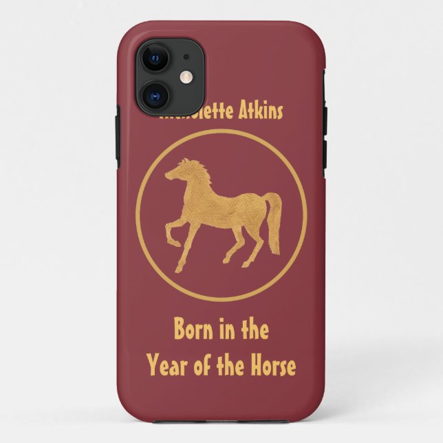 Goldener Effekt, tiefes rotes Jahr des Pferdes Case-Mate iPhone Hülle (Rückseite)