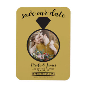 Goldener Ehering Foto Save-the-Date Magnet
