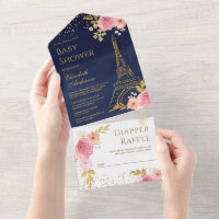 Goldener Eiffelturm Blush Pink Bläsernchen Baby Du