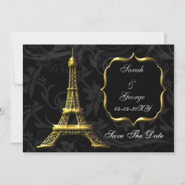 Goldener Eiffelturm Französische Hochzeit Retten S Save The Date