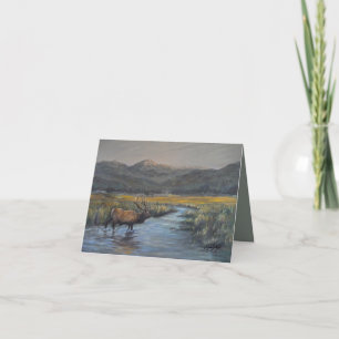 Goldener Elch 4" x 5,6" Geburtstag/ Dankeskarte
