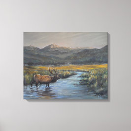 Goldener Elch Leinwanddruck