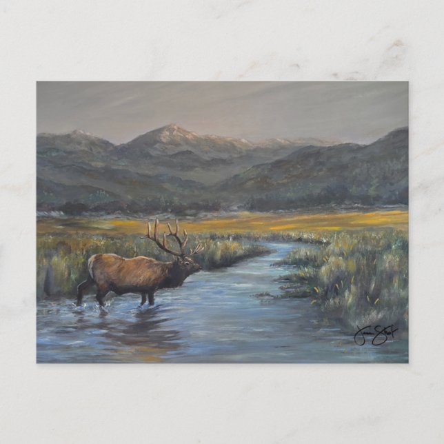 Goldener Elch Postkarte (Vorderseite)