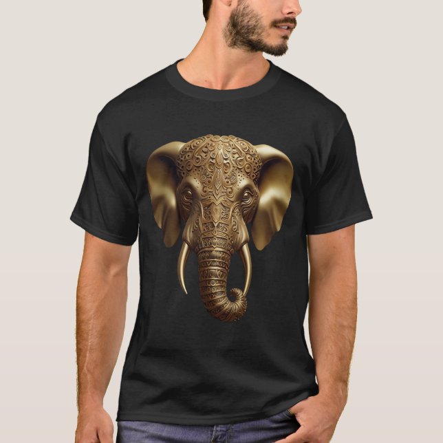 Goldener Elefant T-Shirt (Vorderseite)