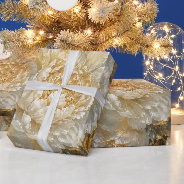 Goldener Elfenbeingarten Geschenkpapier (Feiertage)