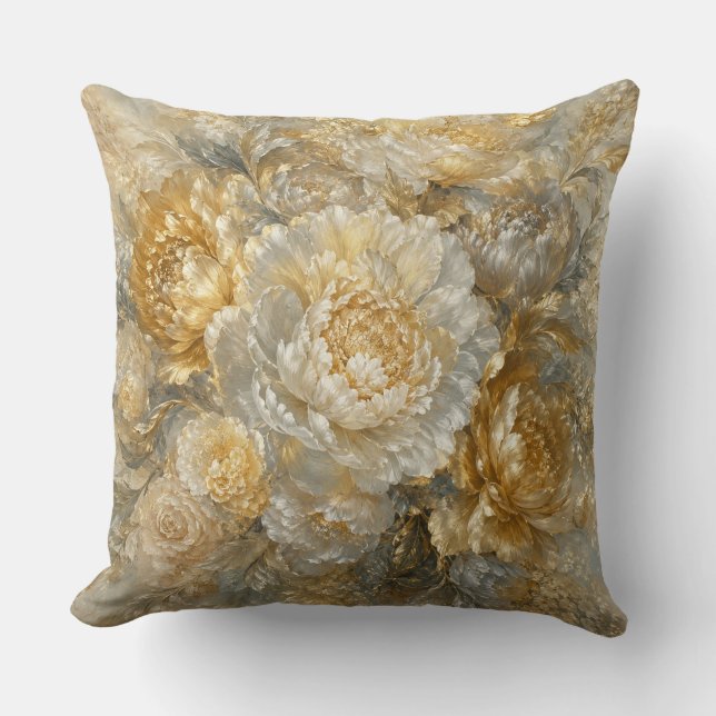 Goldener Elfenbeingarten Kissen (Vorderseite)