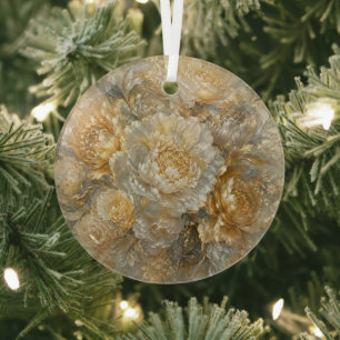 Goldener Elfenbeingarten Ornament Aus Glas