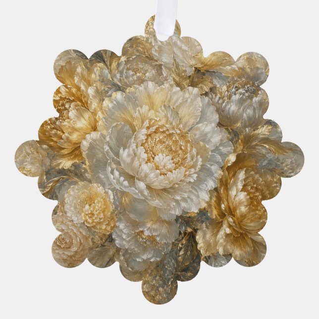 Goldener Elfenbeingarten Ornament Karte (Vorderseite)