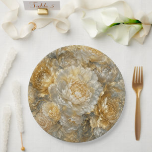 Goldener Elfenbeingarten Pappteller